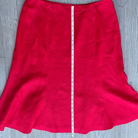 NWOT Ralph Lauren Chaps 100% Linen Midi Pink Coral Skirt Size 14 - Picture 5 of 5